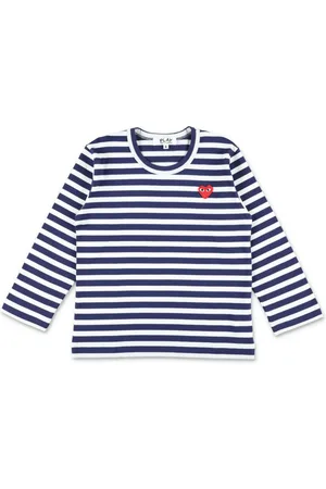 Comme des Garçons Gestreiftes T-Shirt mit Herz-Patch