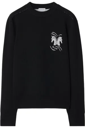 Burberry Gestrickter Pullover mit gespiegeltem Pferd