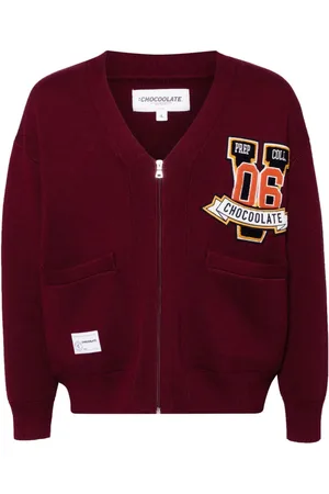 Chocoolate Cardigan mit Logo-Patch
