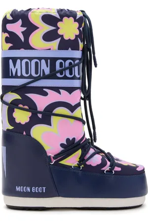 Moon Boot Icon Schneestiefel mit Blumen-Print