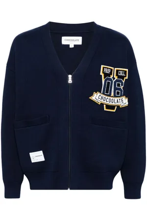 Chocoolate Cardigan mit Logo-Patch