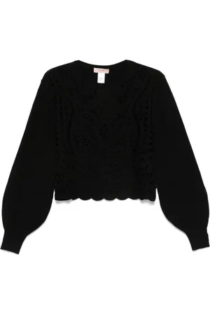 Twin-Set Pullover mit gehäkeltem Einsatz