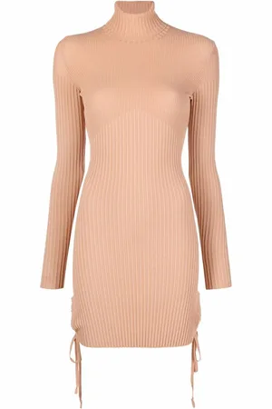 ANDREADAMO Geripptes Kleid mit Rollkragen