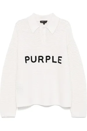Purple Brand Pullover mit Poloshirtkragen