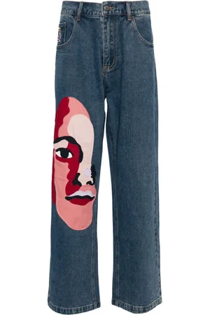KIDSUPER STUDIOS Face Straight-Leg-Jeans