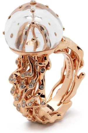 Bibi van der Velden 18kt Jellyfish Rotgoldring mit Diamanten