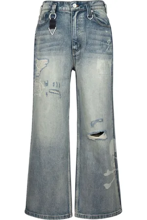 MASTERMIND JAPAN X C2H4 Wide-Leg-Jeans mit Print
