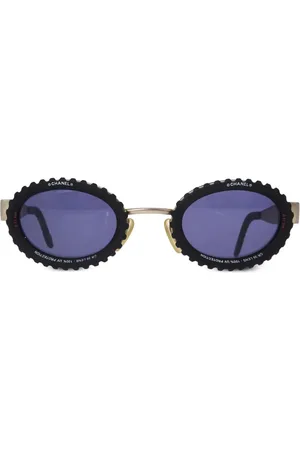 CHANEL 1990-2000 Sonnenbrille mit ovalem Gestell