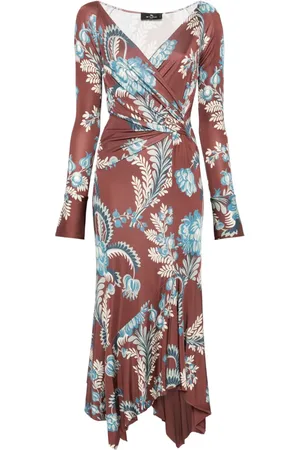 Etro Jersey-Maxikleid mit Blatt-Print