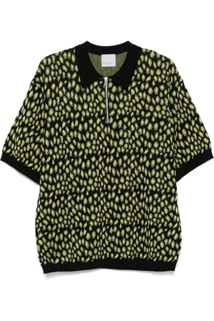 Bluemarble Poloshirt mit Leoparden-Jacquard