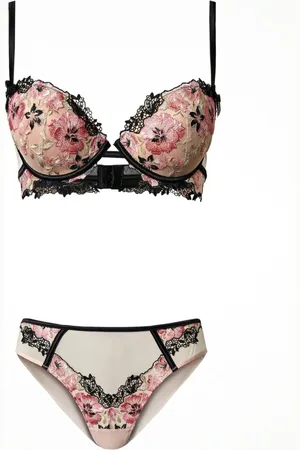 Twin-Set Push-up-BH mit Blumenstickerei