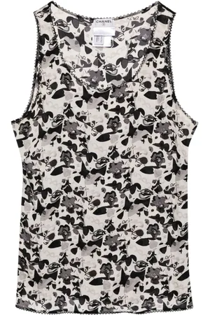 CHANEL 2005 Cropped-Top mit Blumen-Print