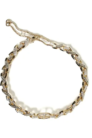 Twin-Set Oval T Halskette mit Strass