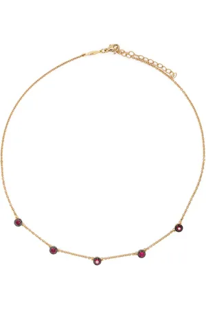 JACQUIE AICHE 14kt Sophia Gelbgoldhalskette mit Rubin