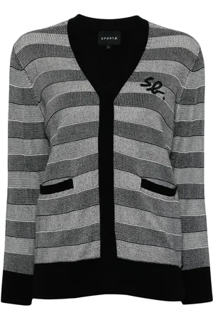 AGNÈS B. Gestreifter Cardigan mit Logo-Stickerei
