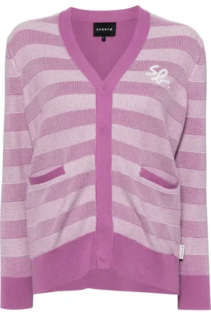 AGNÈS B. Gestreifter Cardigan mit Logo-Stickerei