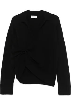 LANEUS Geraffter Pullover mit Polokragen