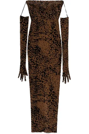 ALEX PERRY Maxikleid mit Leopard Burnout-Muster