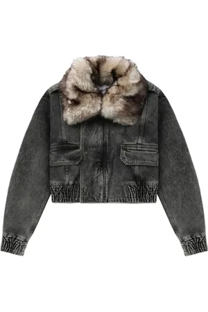 Vaquera Cropped-Bomberjacke aus Denim