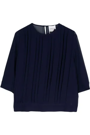 Edward Achour Paris Transparente Bluse mit Falten