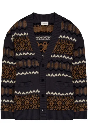 LANEUS Gestrickter Intarsien-Cardigan