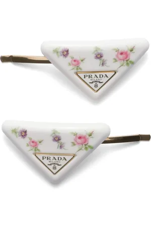 Prada Haarspangen mit Blumen-Print (2er-Set)