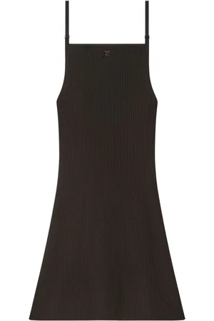 Courrèges Geripptes Minikleid