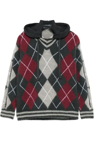 Y / PROJECT Pullover mit Argyle-Muster