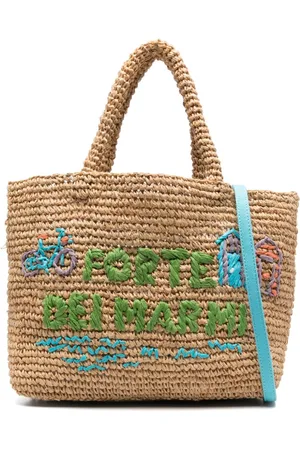 MC2 SAINT BARTH Mittelgroße Basttasche mit Logo-Stickerei