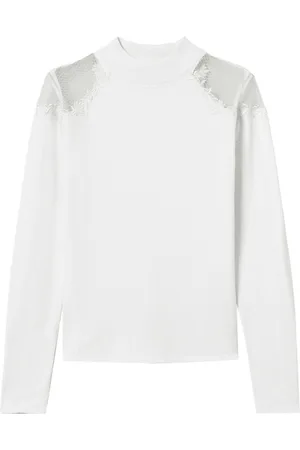 Twin-Set Bestickter Pullover mit Stehkragen