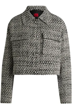 HUGO BOSS Cropped-Jacke mit Logo-Patch