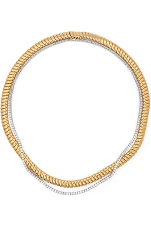 Anita 18KT yellow and white Hepburn diamond necklace set