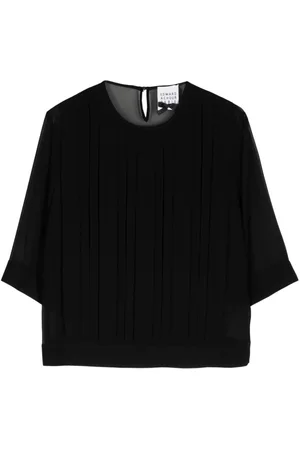 Edward Achour Paris Bluse mit transparenten Ärmeln