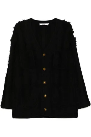 B+AB Strukturierter Cardigan mit Zopfmuster