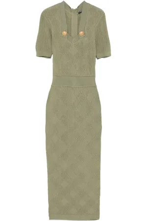 Balmain Midikleid mit Vichy-Karo