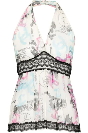 CHANEL Chanel Graffiti Line Seidentop