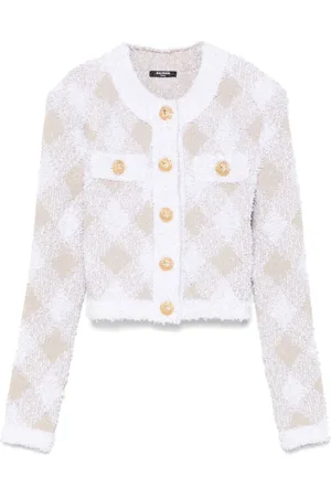 Balmain Tweed-Jacke mit Vichy-Karo