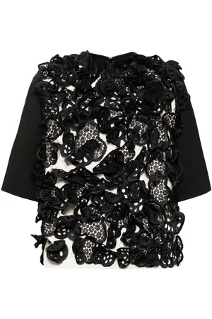 BIYAN Bluse mit Guipure-Blumenspitze