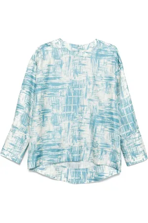 ODEEH Bluse mit Pinsel-Print