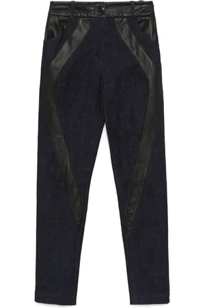 MITILIANE COUTURE Jeans mit Ledereinsätzen