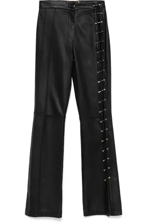 MITILIANE COUTURE Lederhose mit Piercing-Detail
