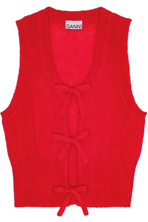 Ganni Top mit Schleifendetail