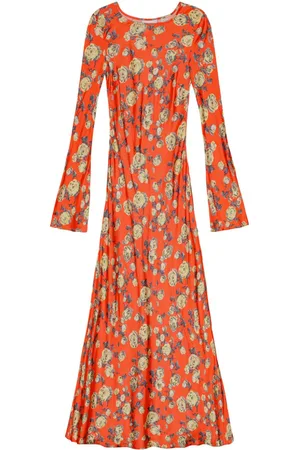 Ganni Maxikleid mit Blumen-Print