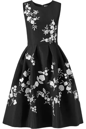 Carolina Herrera Midikleid mit Blumenstickerei