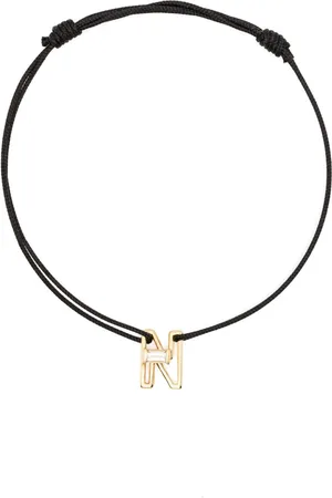 Aliita 9kt Letra N Gelbgoldarmband mit Amethyst