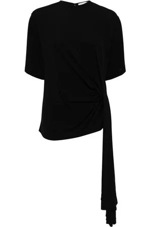 CHRISTOPHER ESBER Drapiertes T-Shirt mit seitlichem Wasserfall