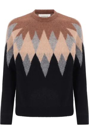 LANEUS Gestrickter Intarsien-Pullover
