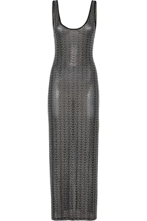 Philipp Plein Maxikleid mit Kristall-Monogramm