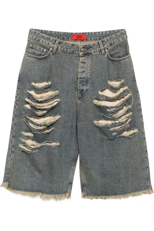 424 FAIRFAX Big Daddy Jeans-Shorts im Distressed-Look
