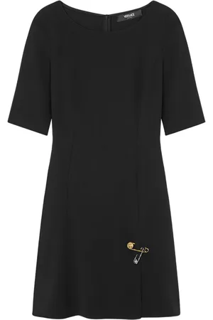 VERSACE Ausgestelltes Safety Pin Satin-Minikleid
